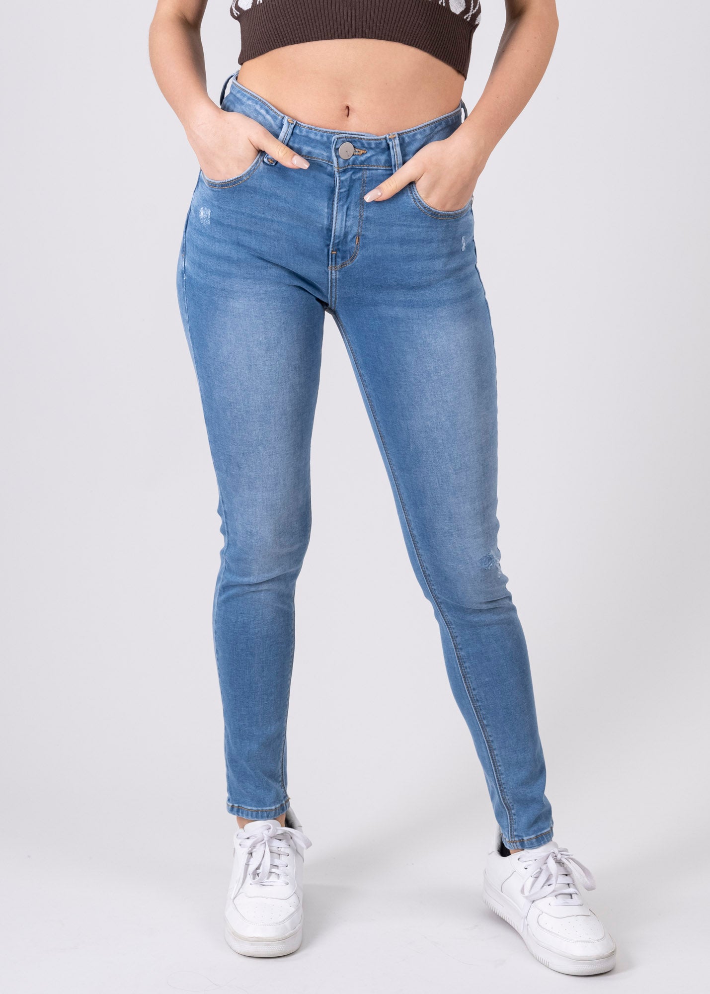Jeans skinny cintura media MEDIUM WASH