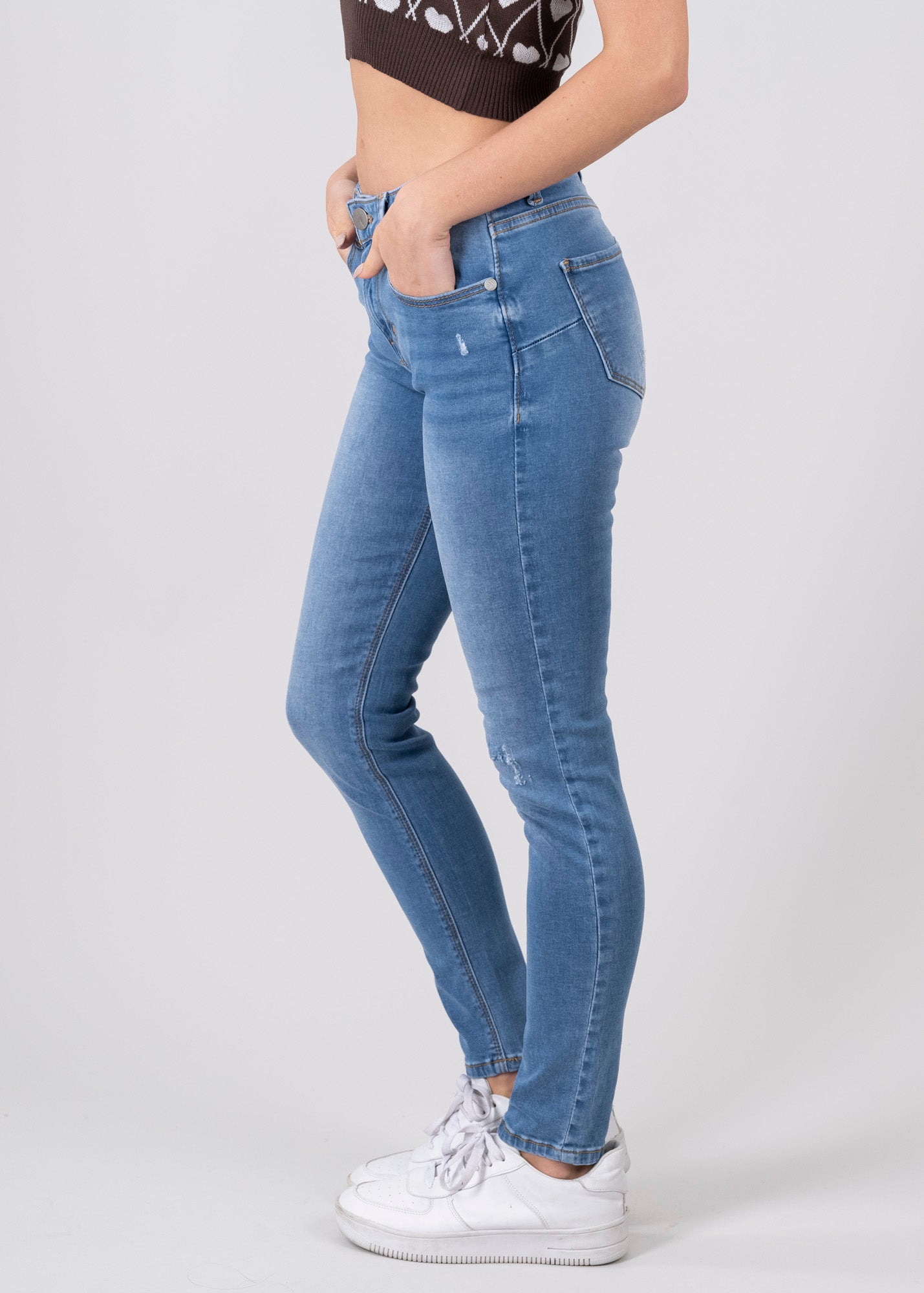 Jeans skinny cintura media MEDIUM WASH