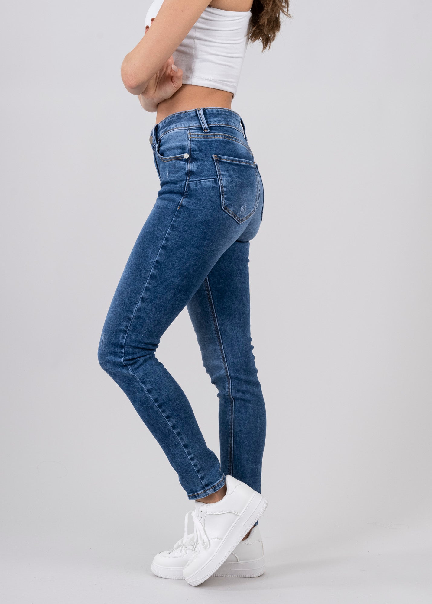 Jeans skinny cintura media ACID WASH