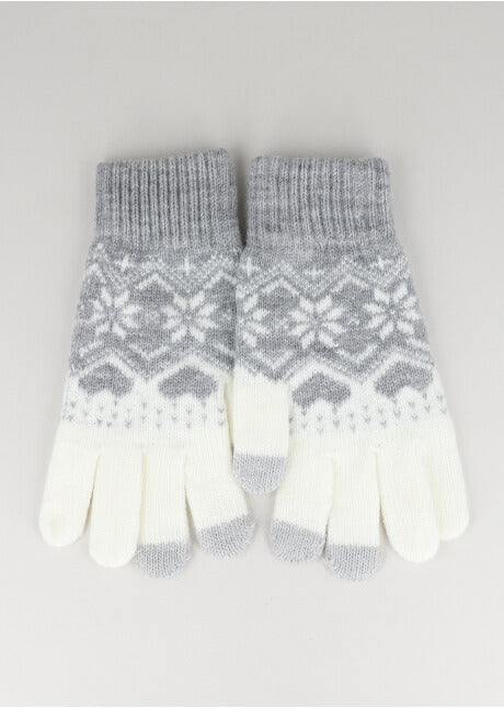 Guantes Tejidos Navidad GRIS