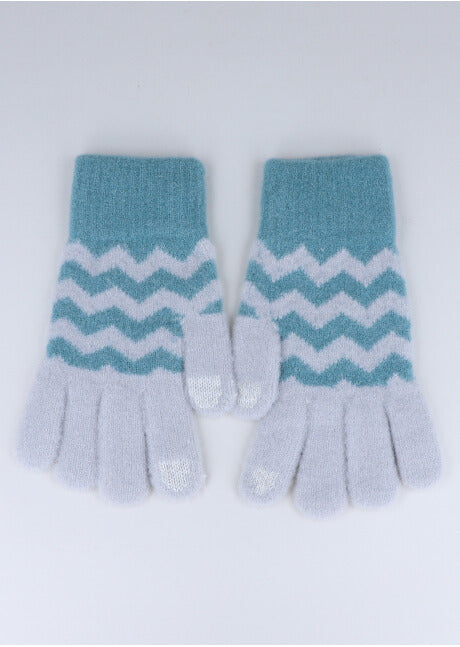 Guantes tejidos geométricos AZUL
