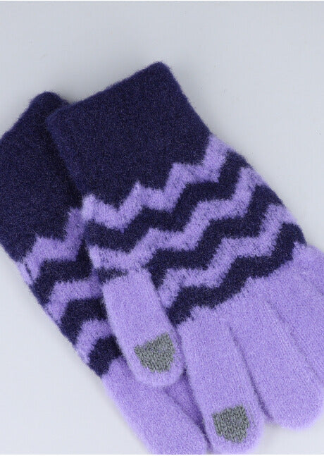 Guantes tejidos geométricos LILA