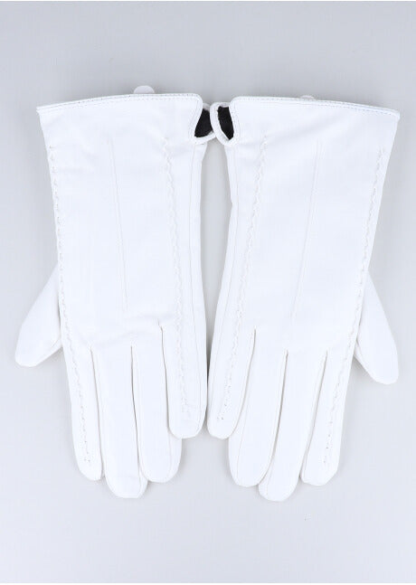 Guantes efecto piel trenzas
