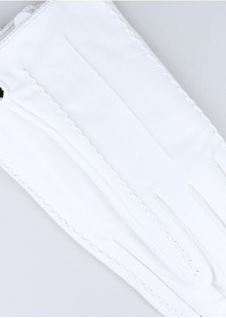 Guantes efecto piel trenzas BEIGE