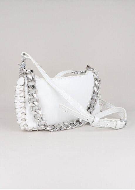 Bolsa Baguette Grapas Cadena BLANCO