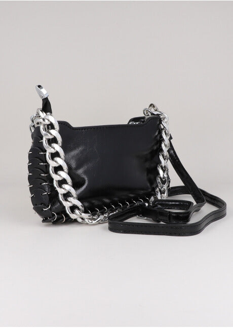 Bolsa Baguette Grapas Cadena NEGRO