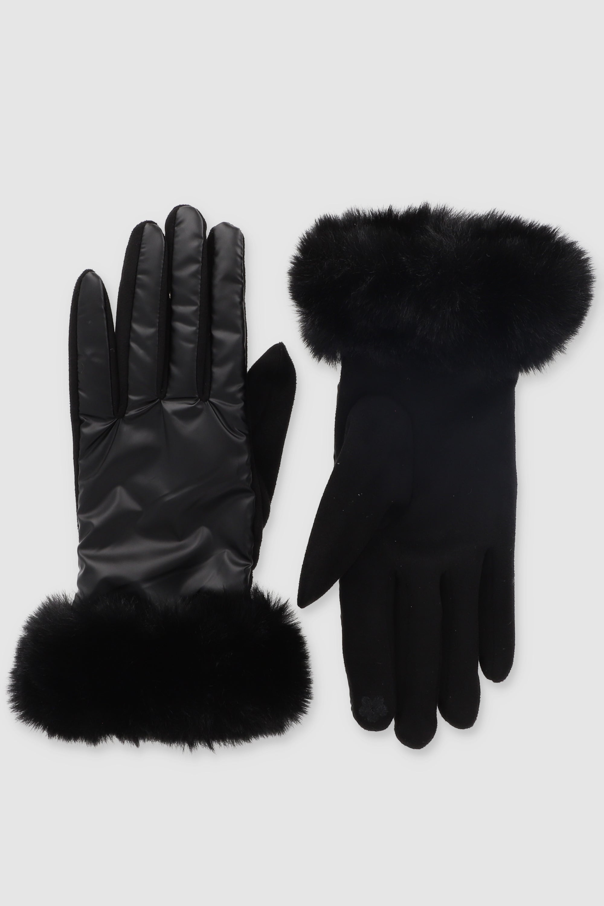 Guantes terciopelo peluche NEGRO