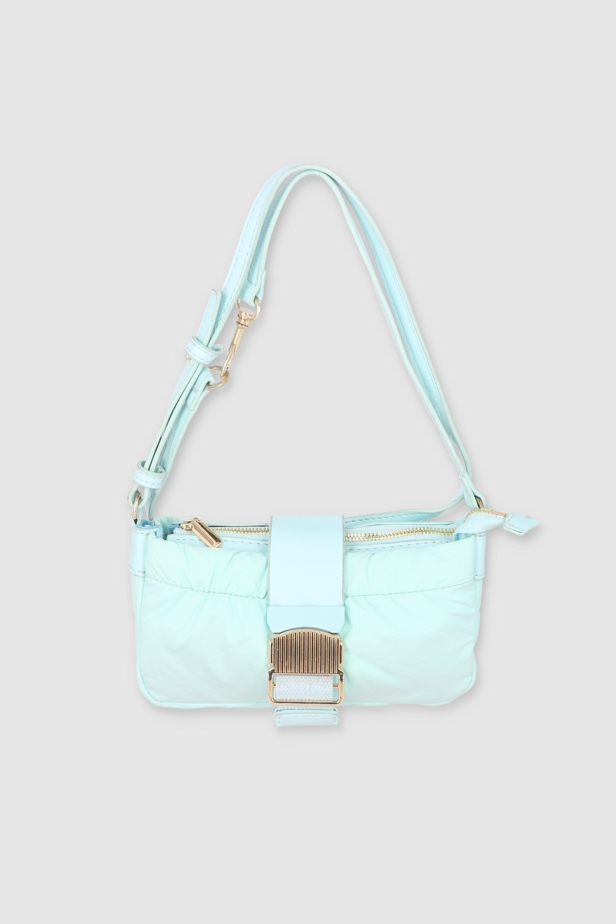 Bolso Baguette Puffer Hebilla AZUL