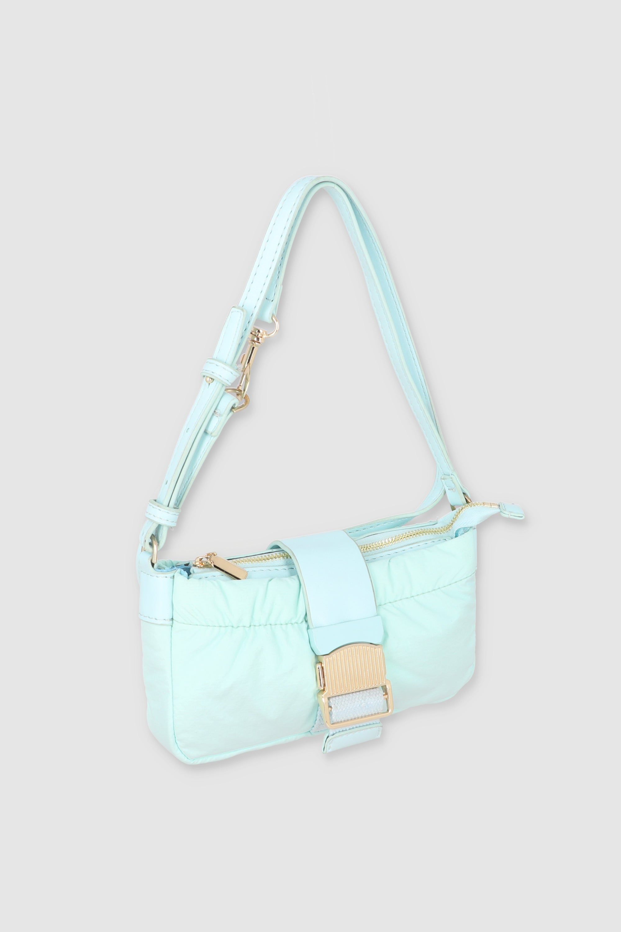 Bolso Baguette Puffer Hebilla AZUL