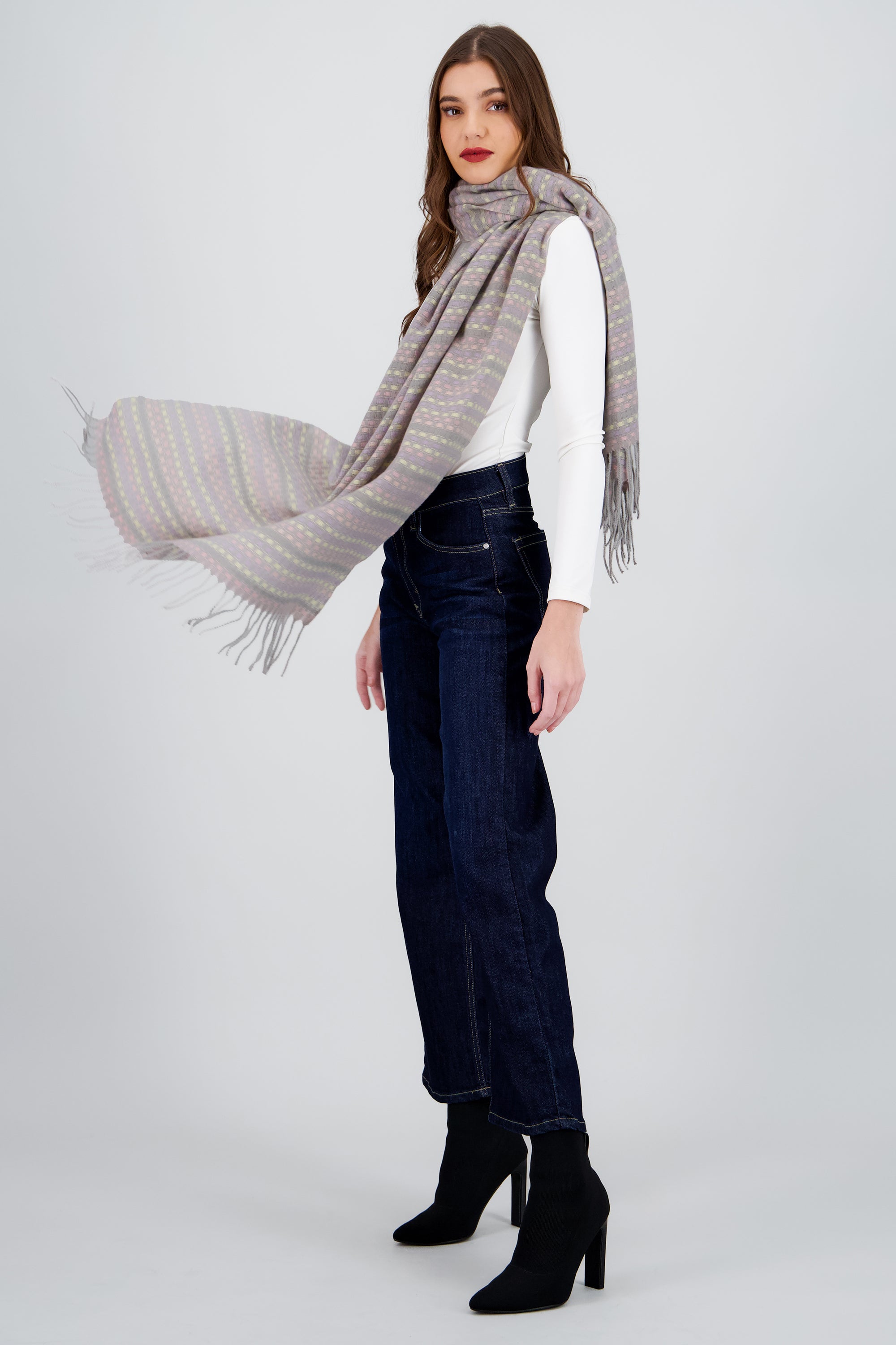 Bufanda rayas color GRIS