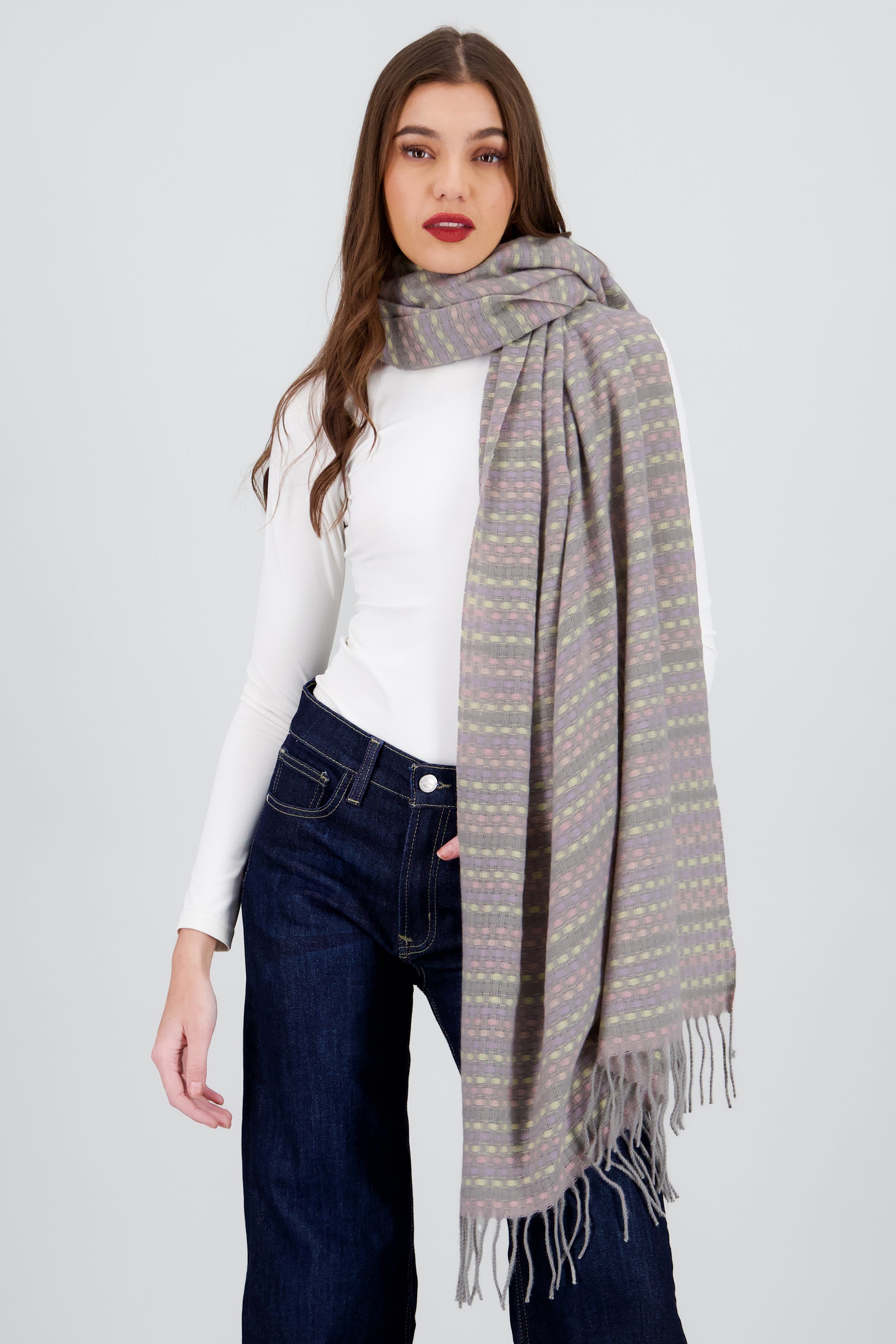 Bufanda rayas color GRIS