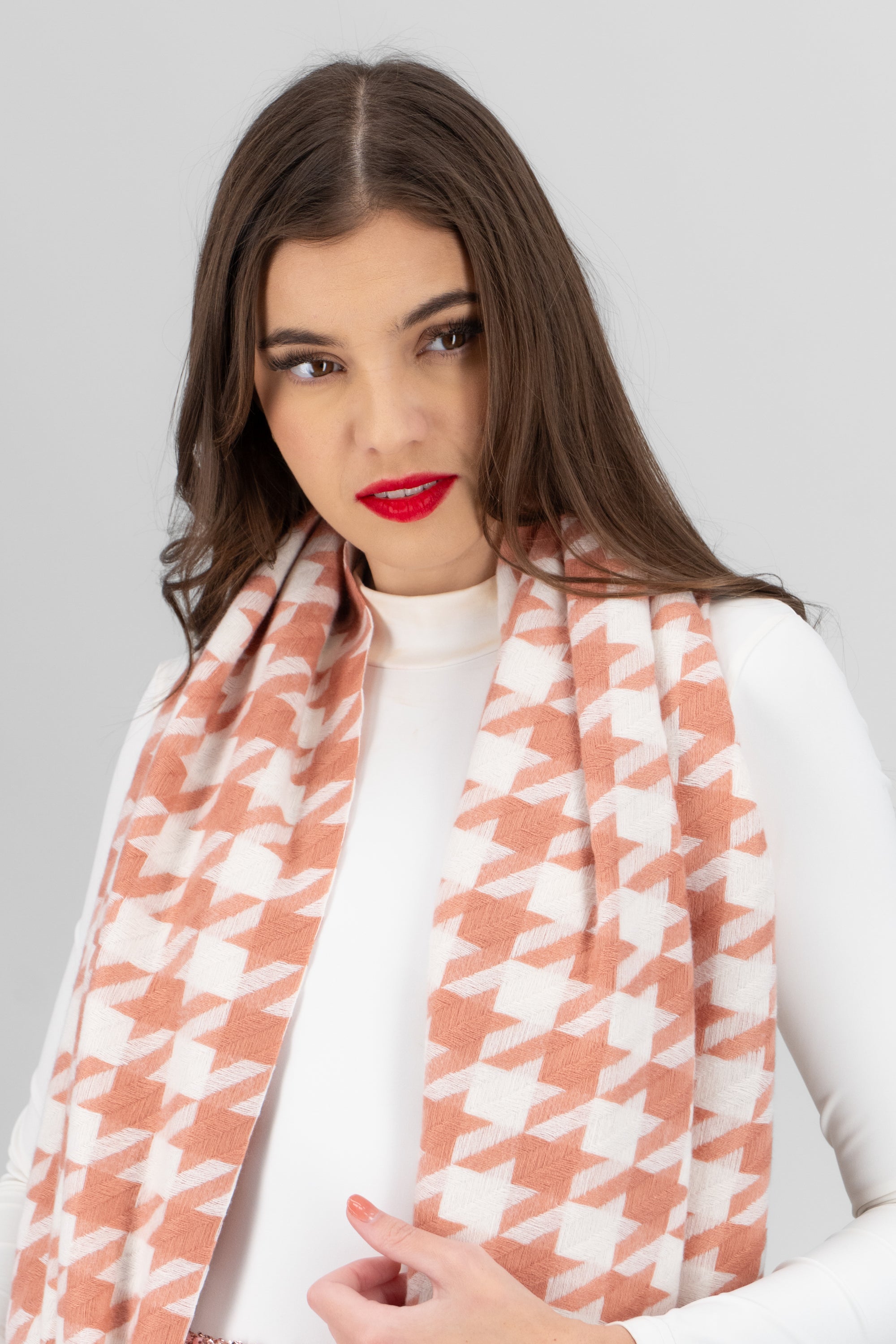 Bufanda pata gallo ROSA