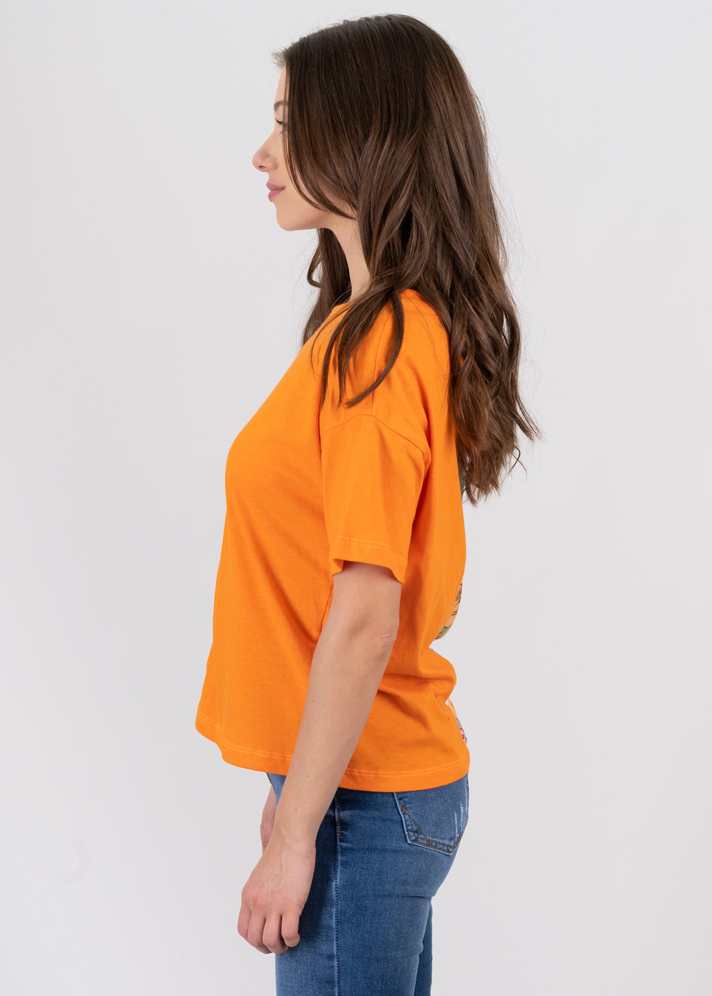 Playera bicolor Bambi NARANJA COMBO