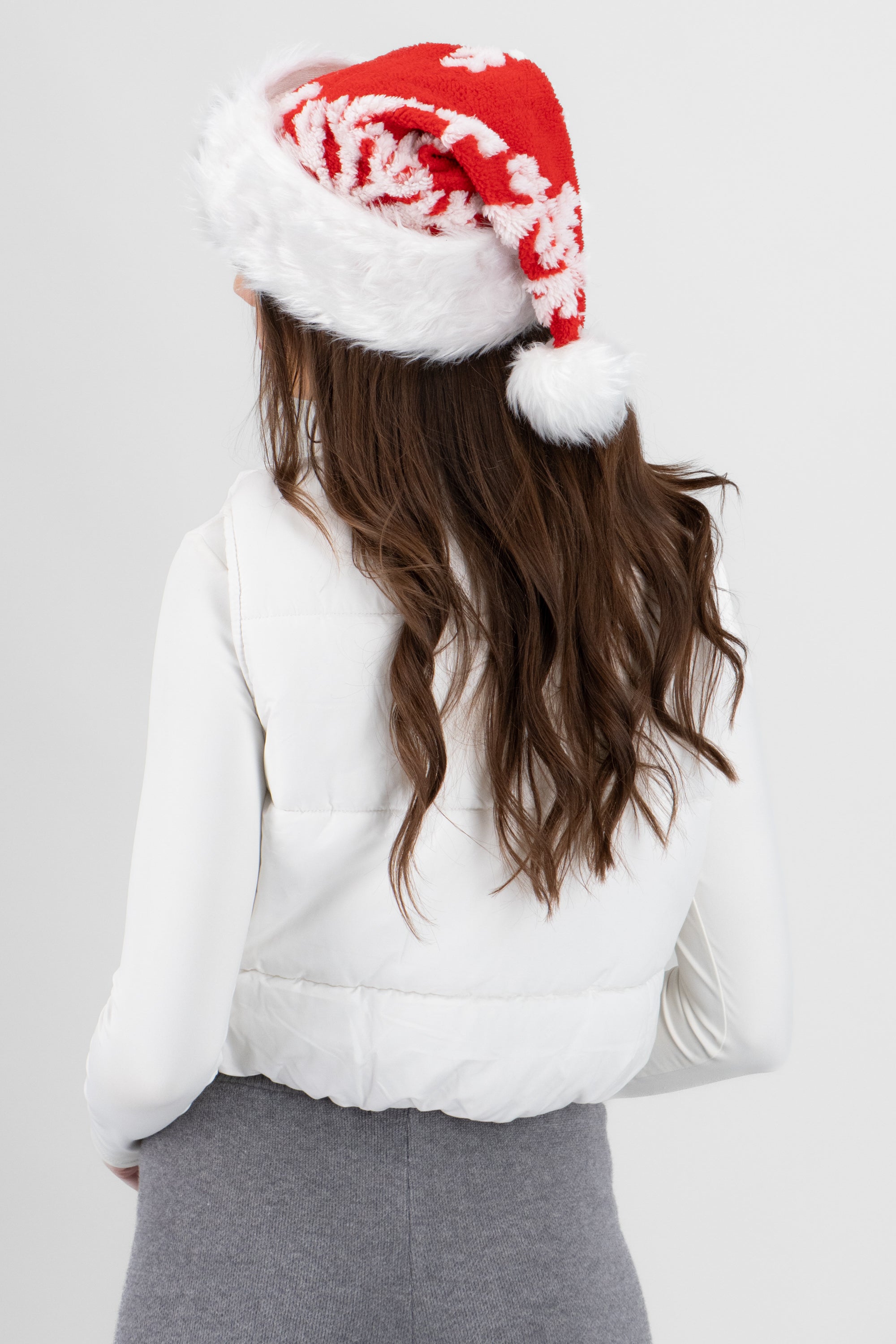 Gorro navideño copos nieve ROJO