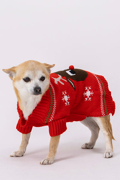 Suéter Navideño Reno Mascota Chico ROJO