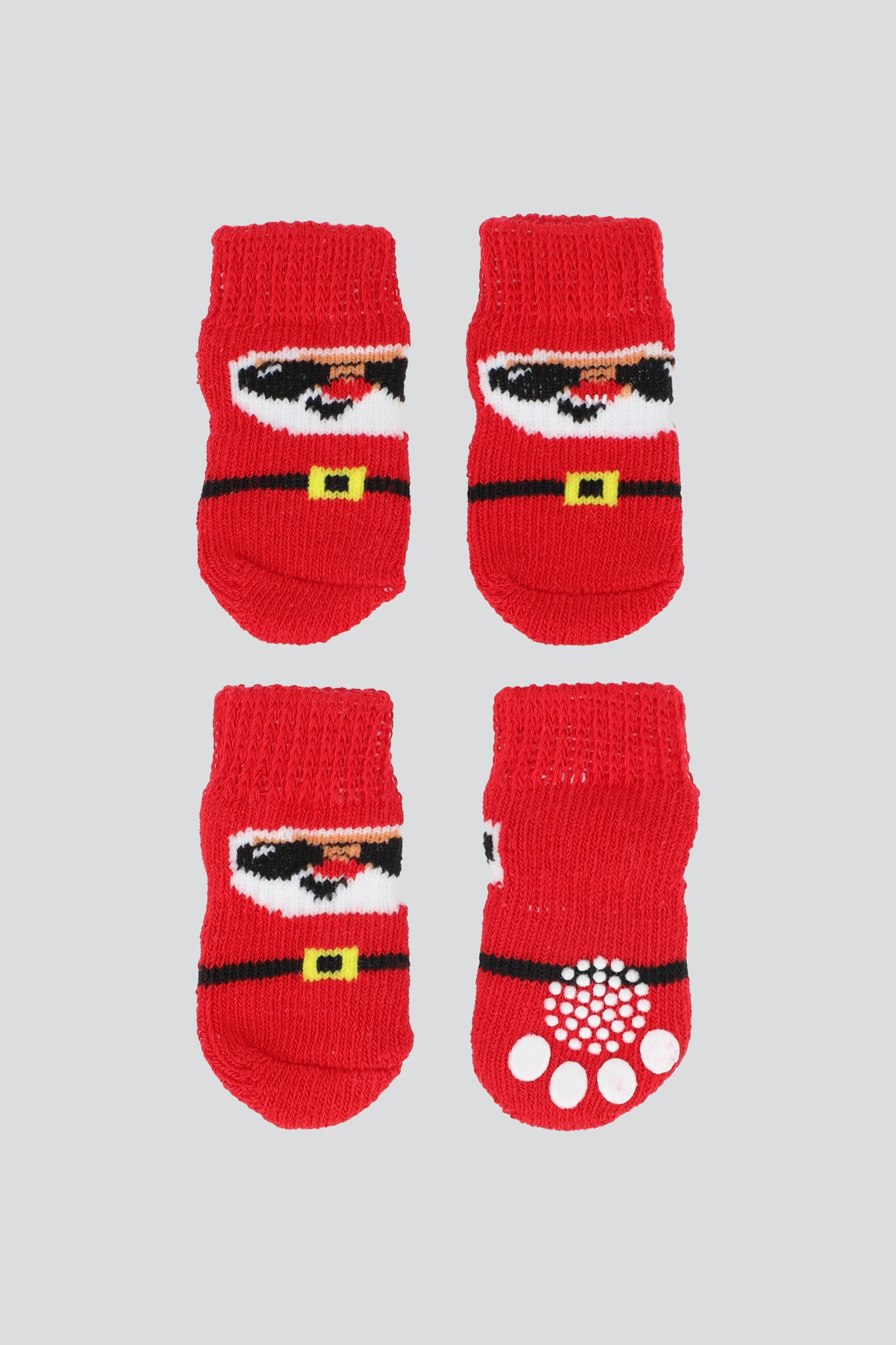 Set 2 Pares Calcetines Navidad Mascota Chico ROJO