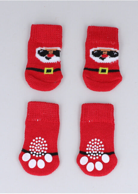 Set 2 Pares Calcetines Navidad Mascota Chico ROJO