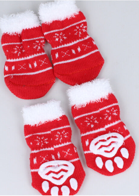 Set 2 Pares Calcetines Navideños Para Mascota Chic ROJO