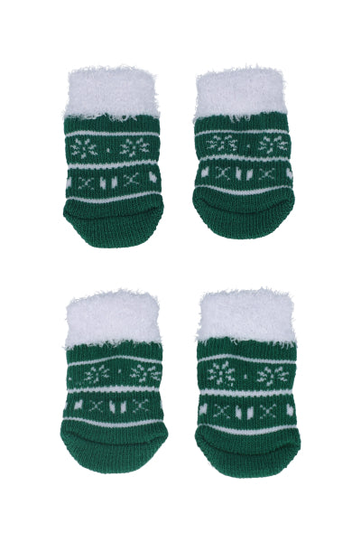 Set 2 Pares Calcetines Navideños Para Mascota Chic VERDE