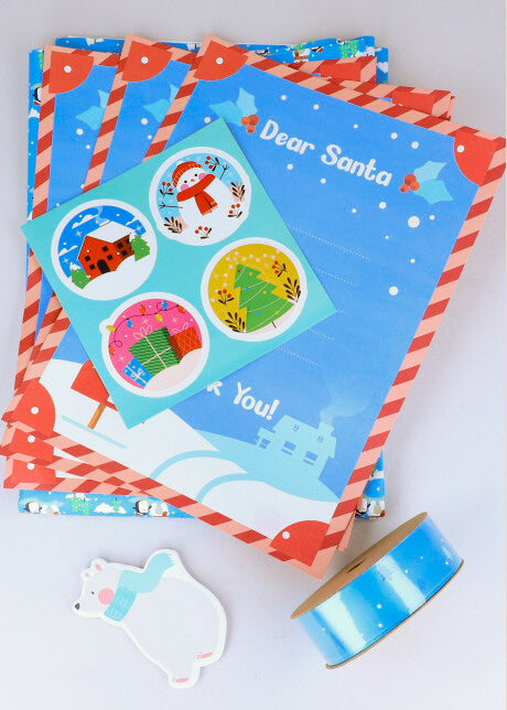 Kit navideño cartas sticker AZUL