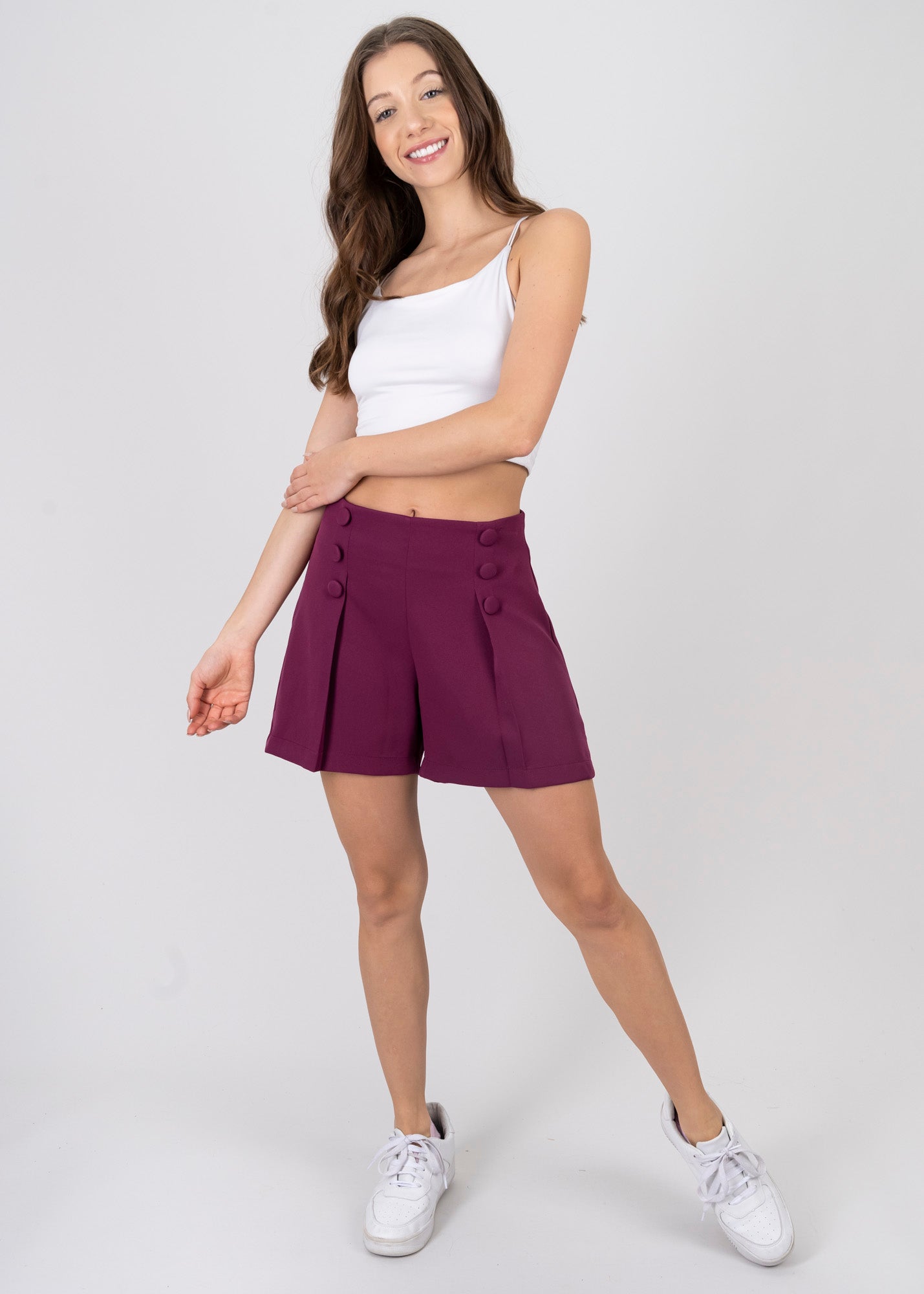 Falda short tableada BUGAMBILIA