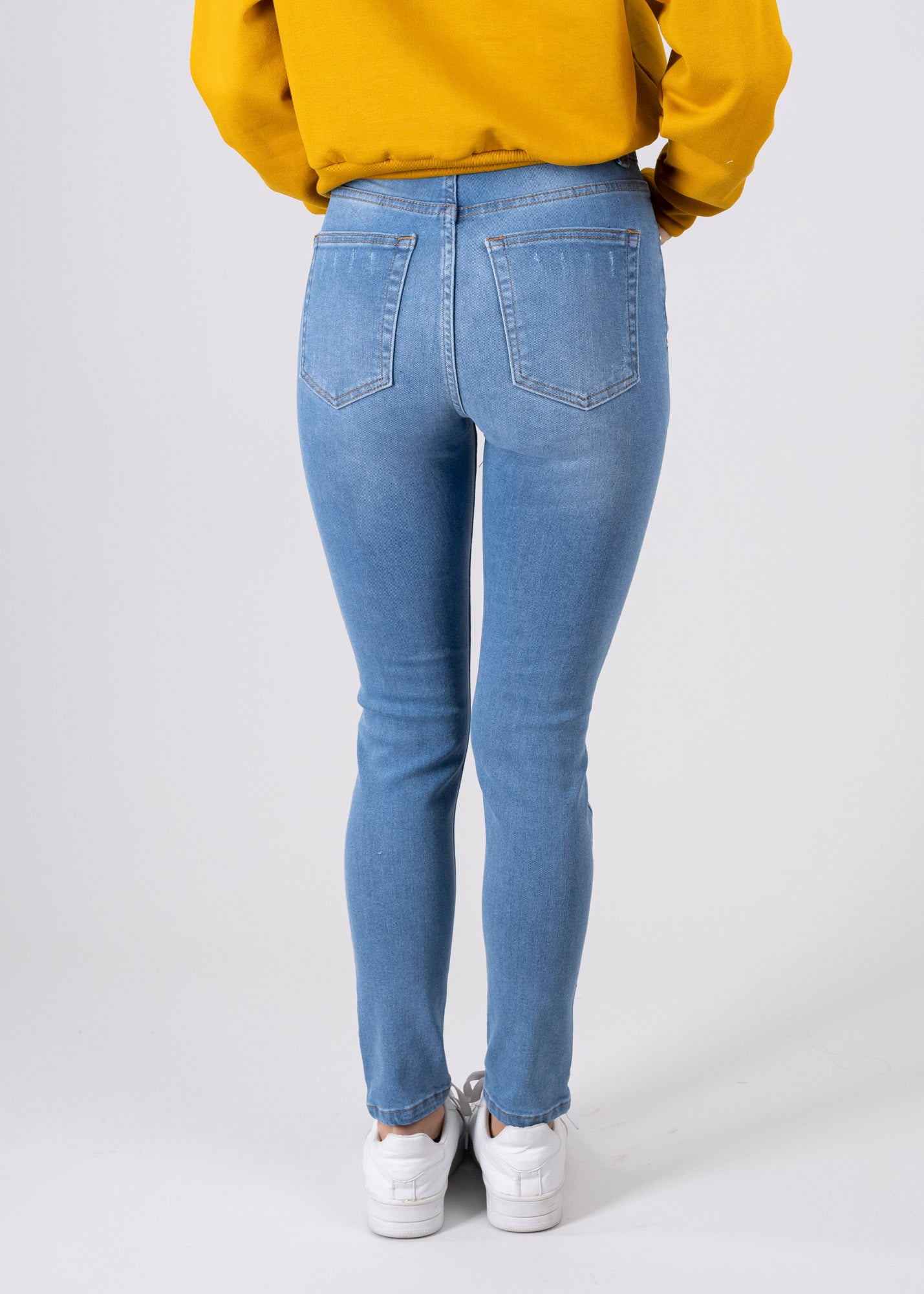 Jeans skinny destrucción rodillas LIGHT WASH
