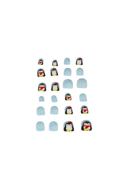 Set 24 uñas pingüino