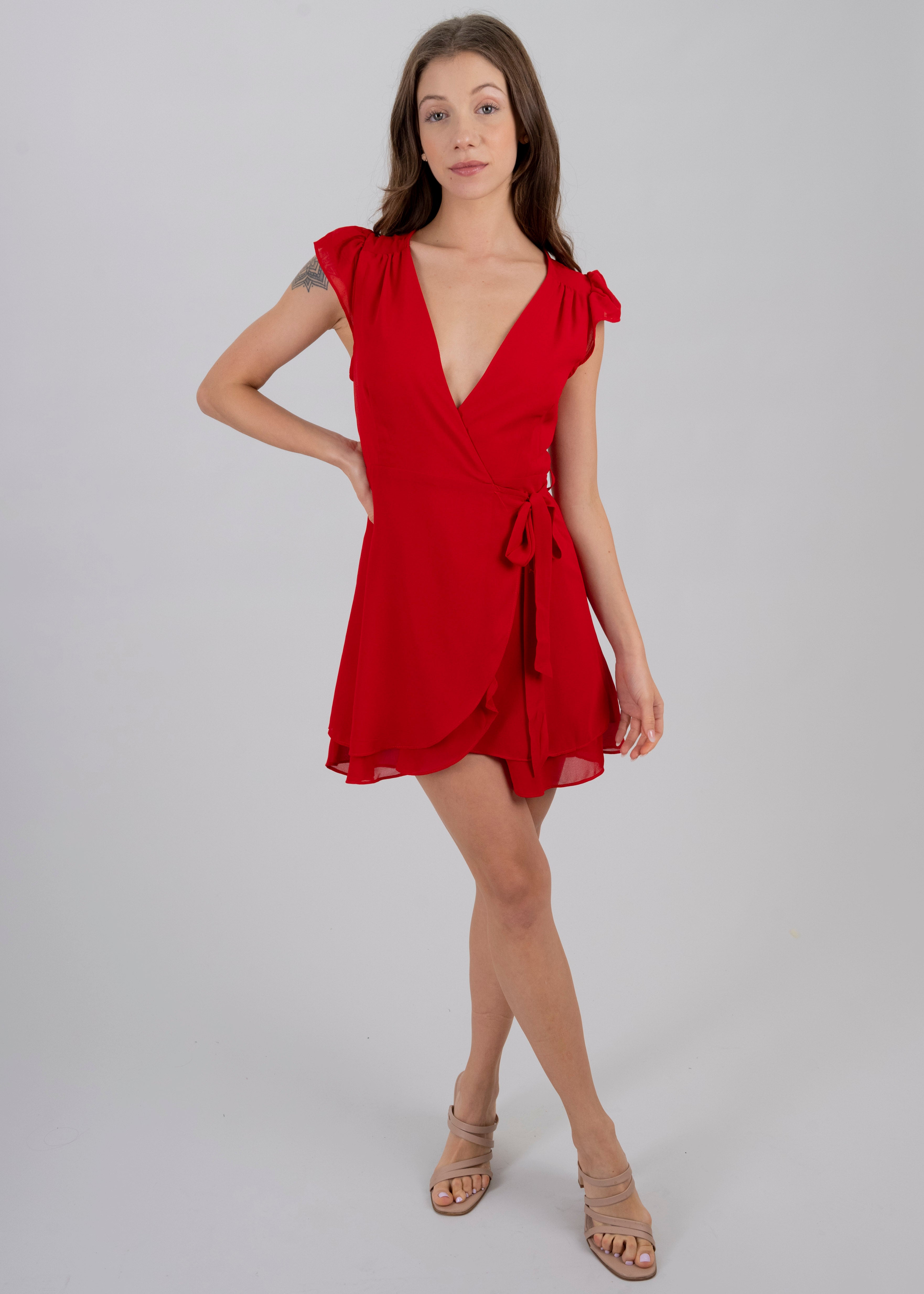 Vestido wrap olanes ROJO
