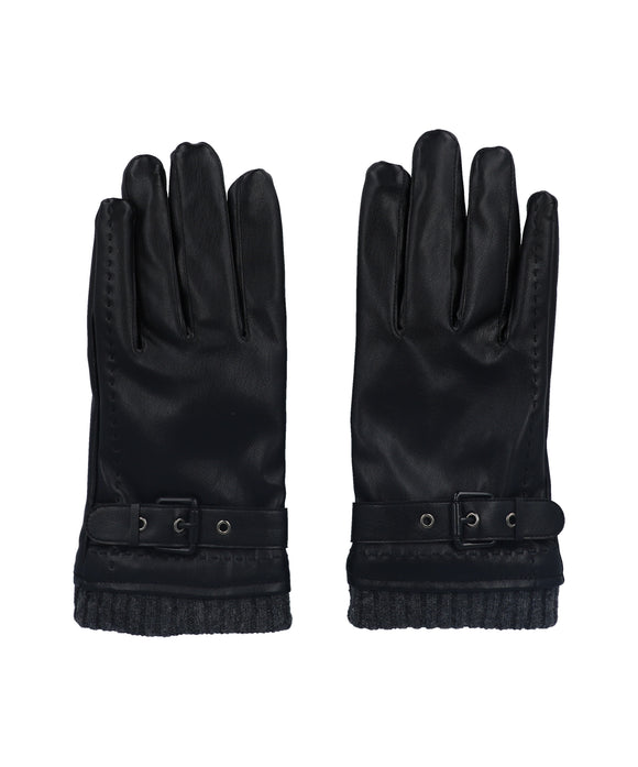 Guantes efecto piel hebilla