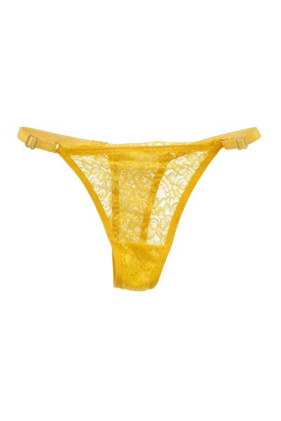 Tanga encaje cintura ajuste AMARILLO