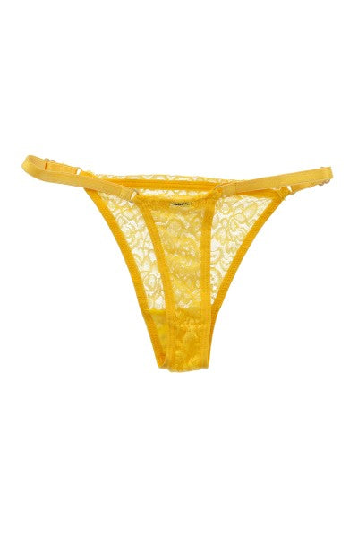 Tanga encaje cintura ajuste AMARILLO