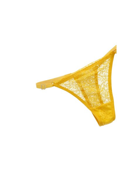 Tanga encaje cintura ajuste AMARILLO