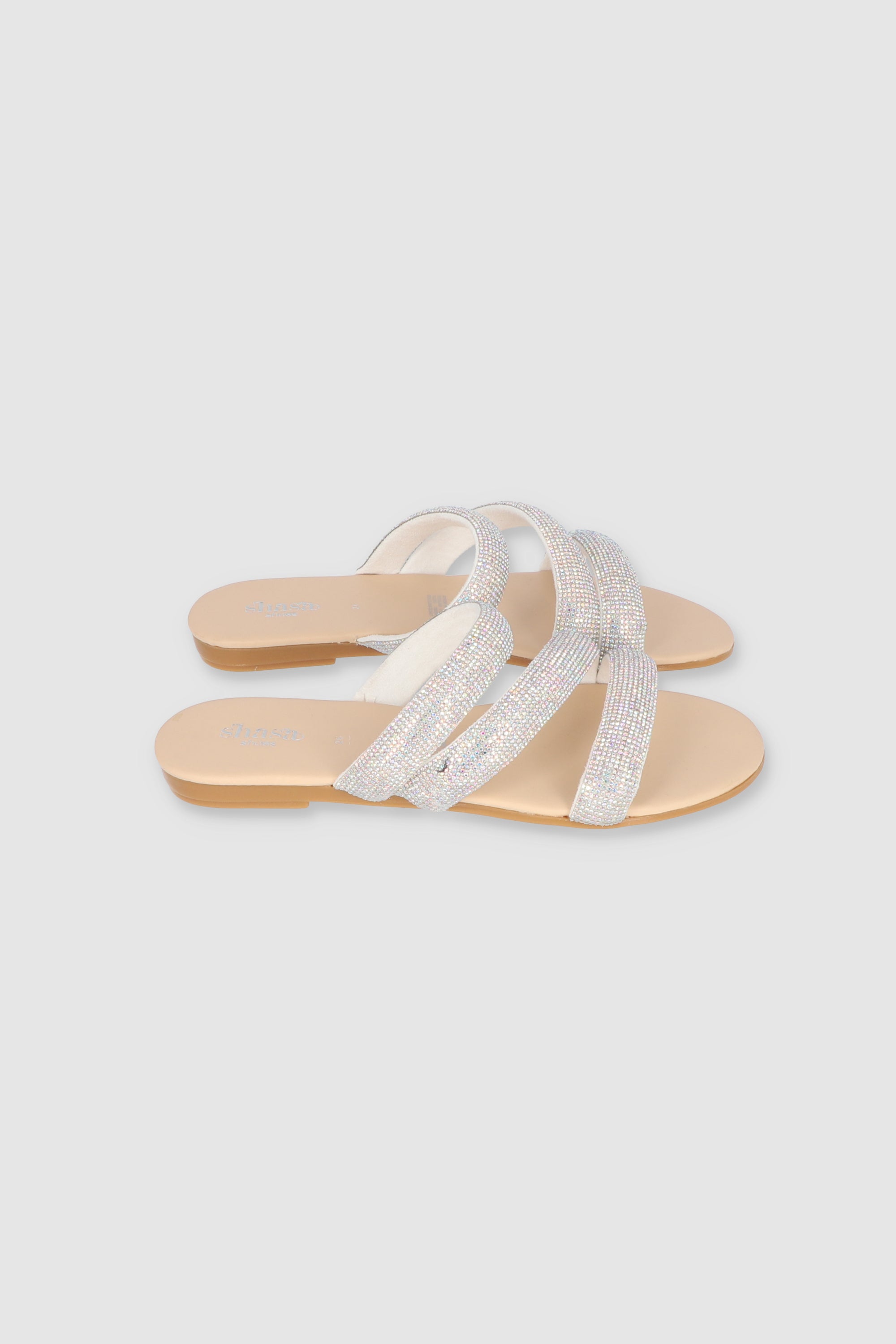 Sandalias Triple Tira Brillos