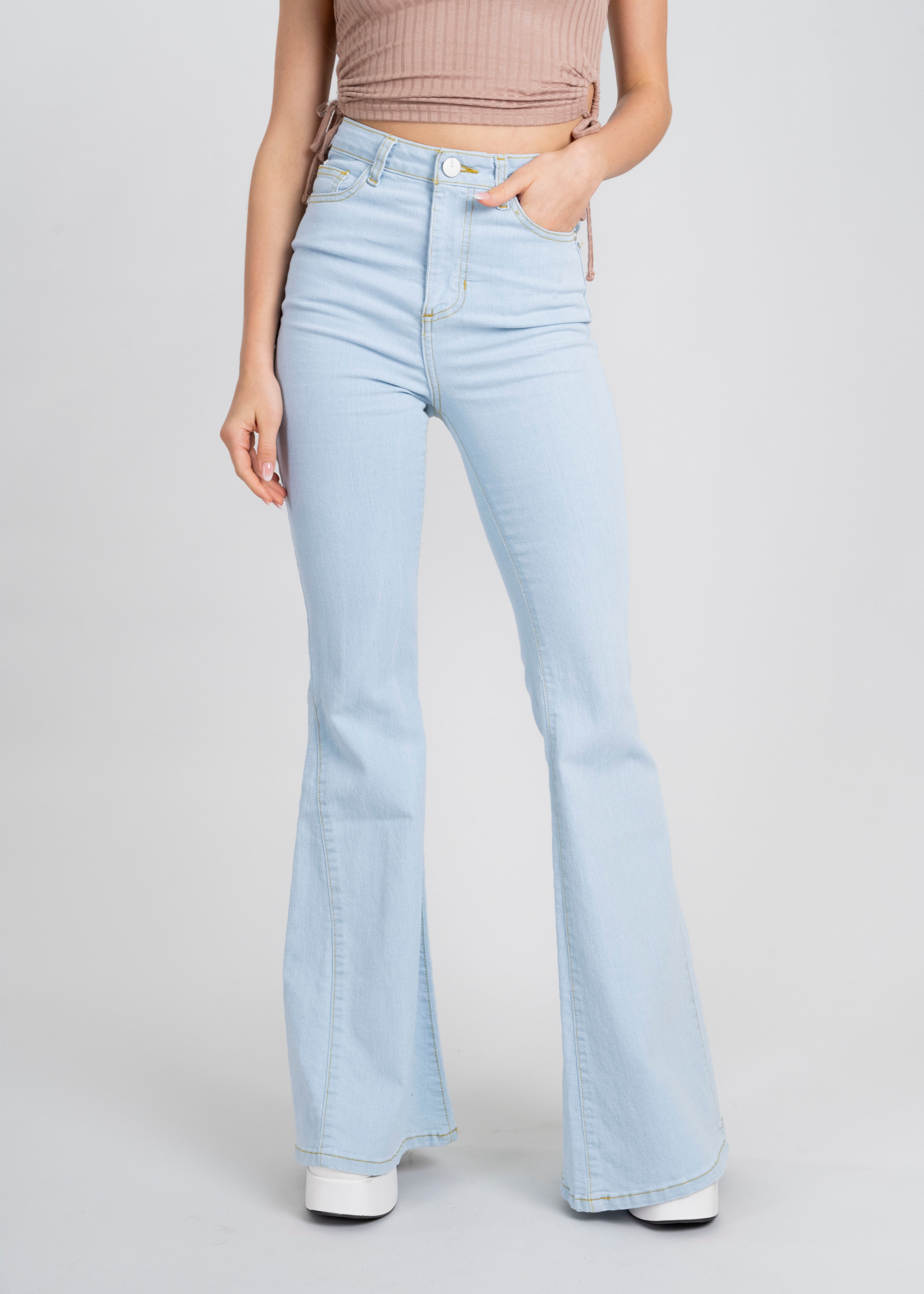 Jeans flared tejido tribal SUPER BLEACHED