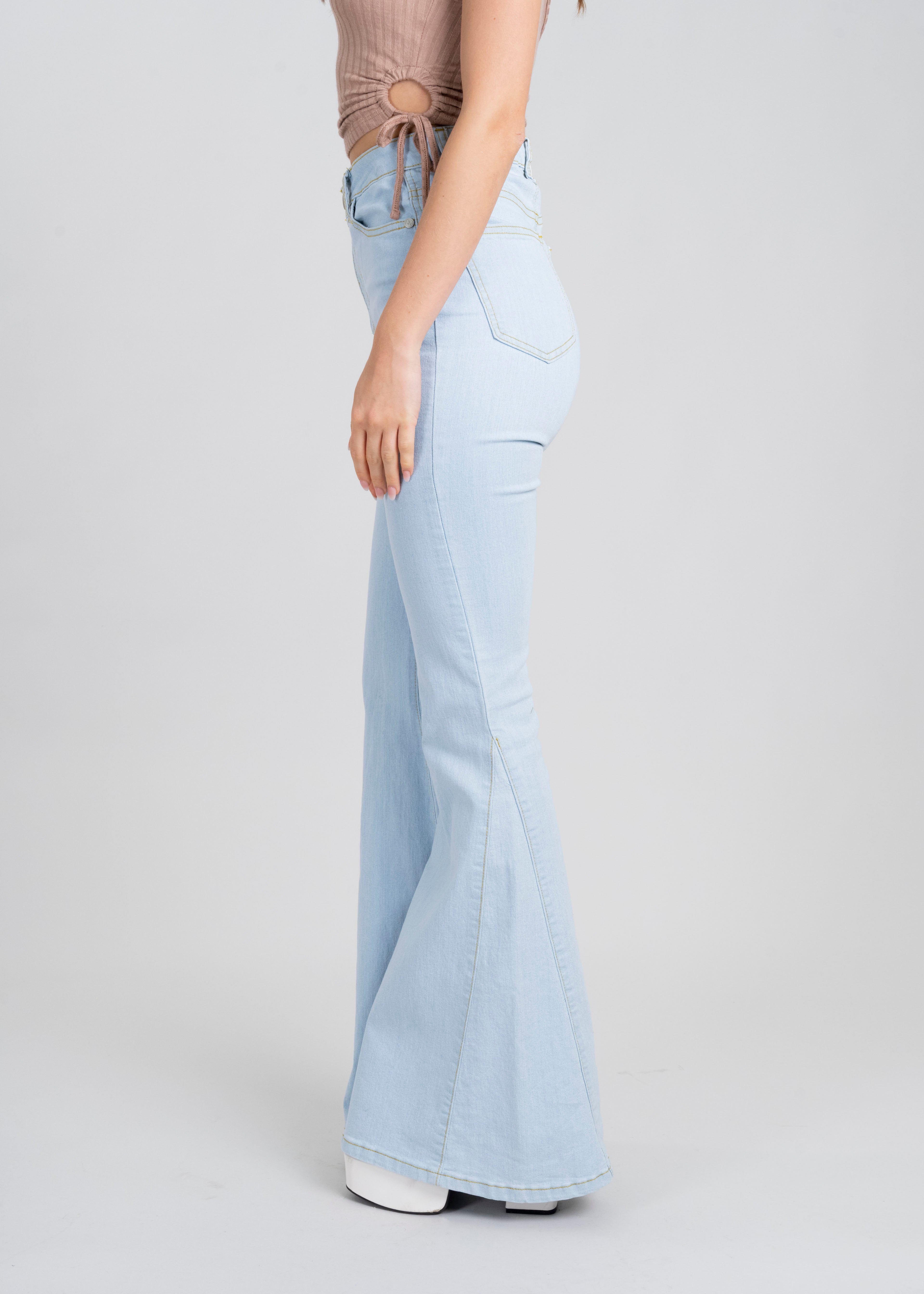 Jeans flared tejido tribal SUPER BLEACHED