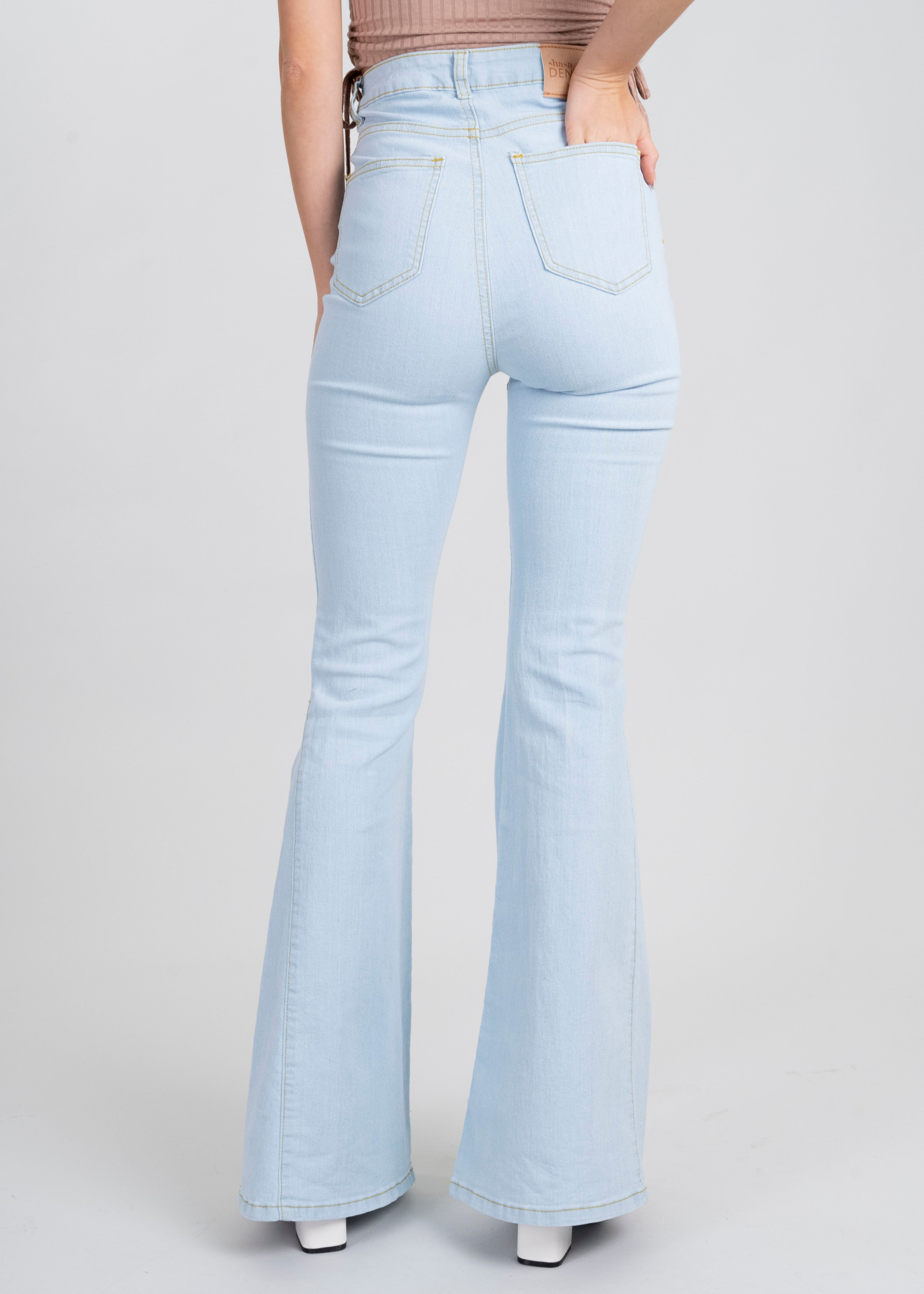 Jeans flared tejido tribal SUPER BLEACHED