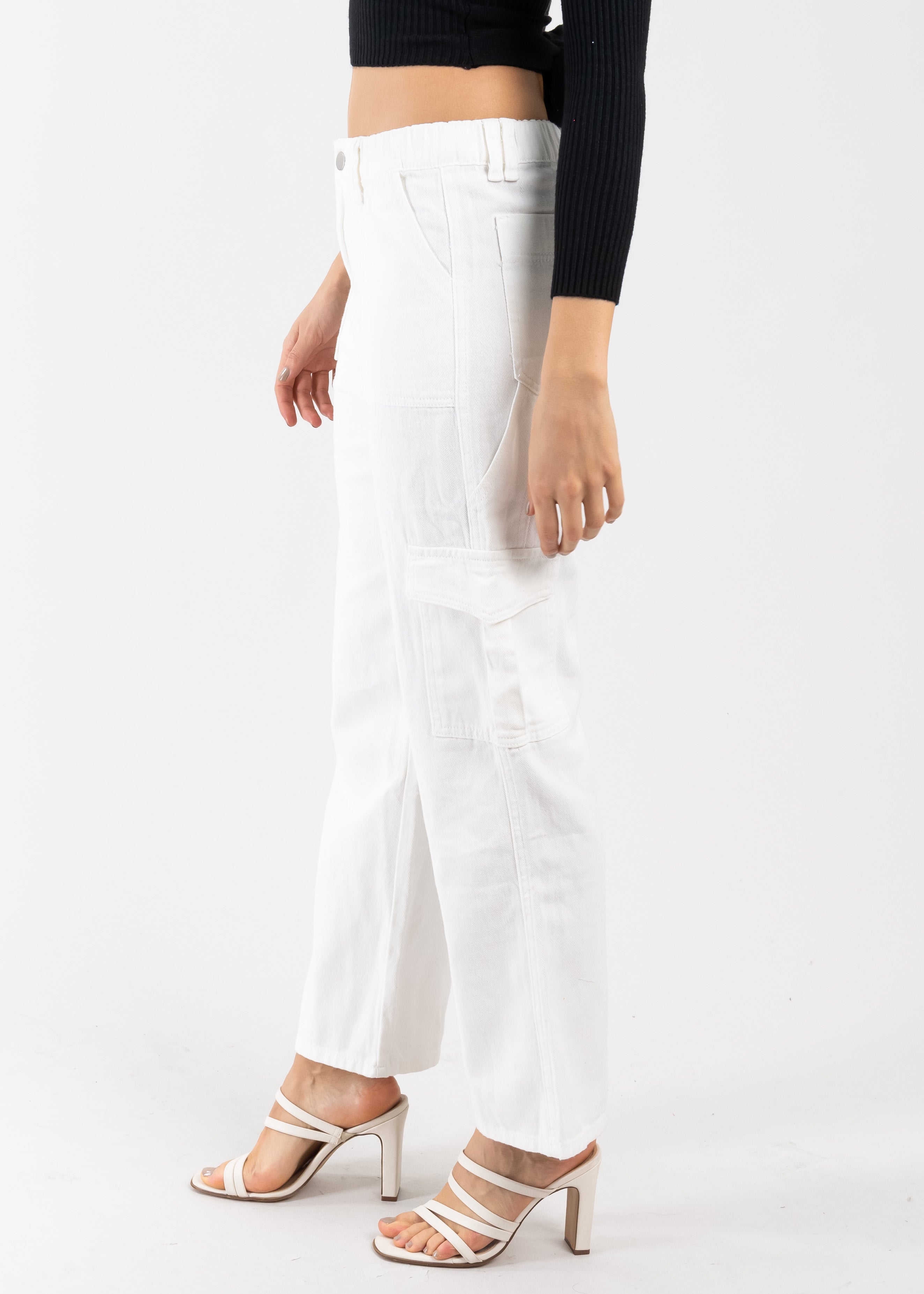 Jeans Cargo Costuras BLANCO