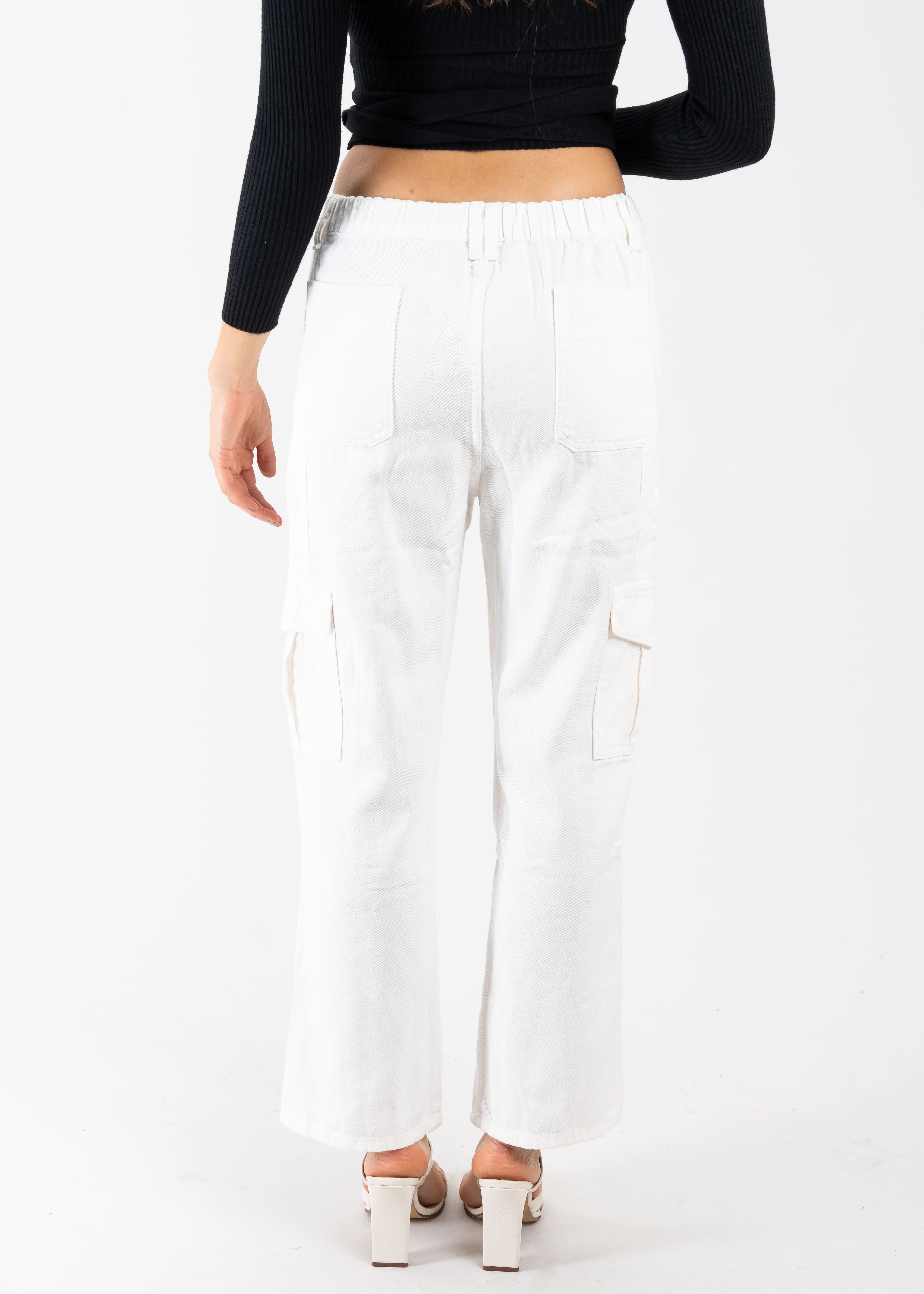 Jeans Cargo Costuras BLANCO