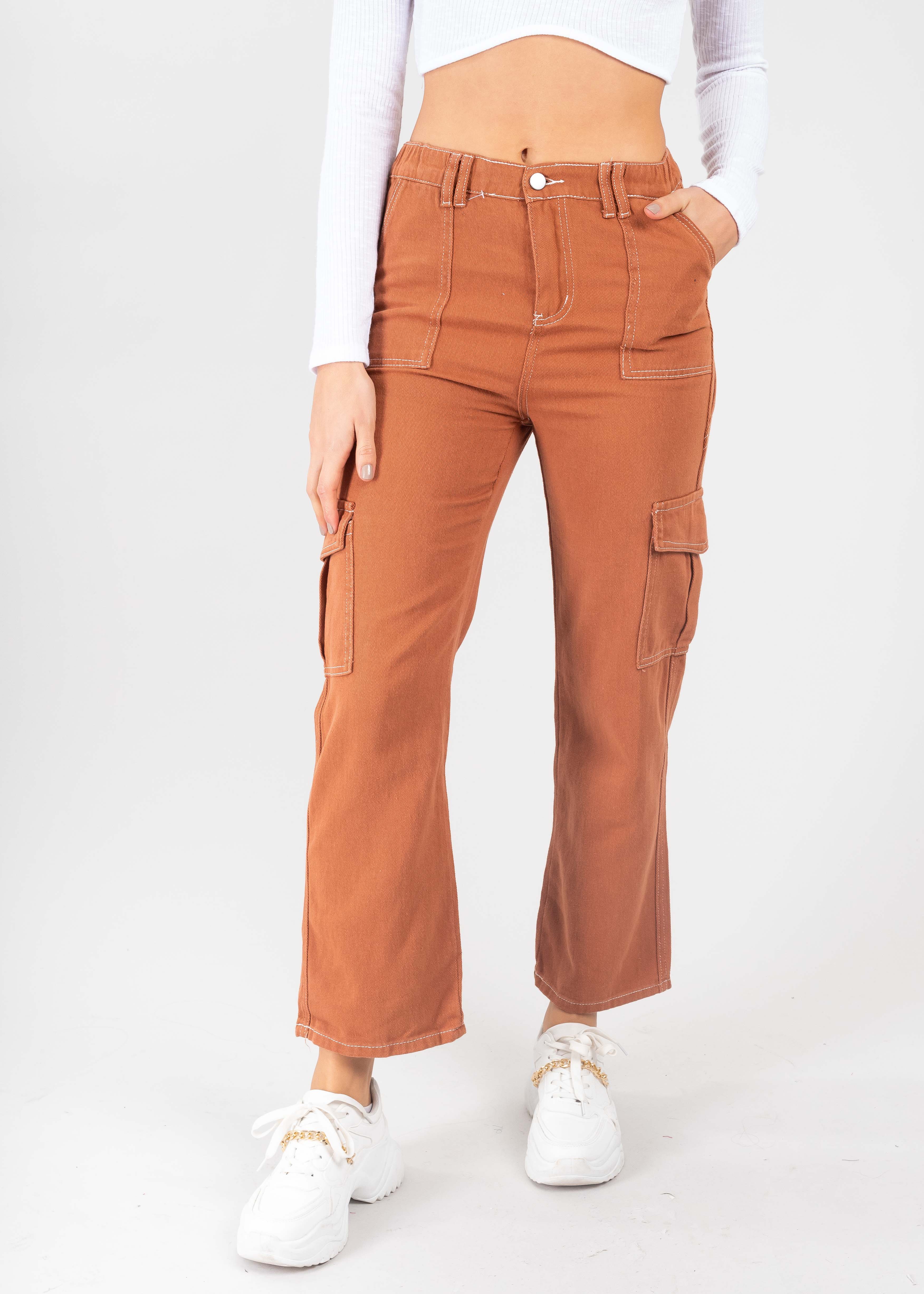 Jeans Cargo Costuras CAMELLO