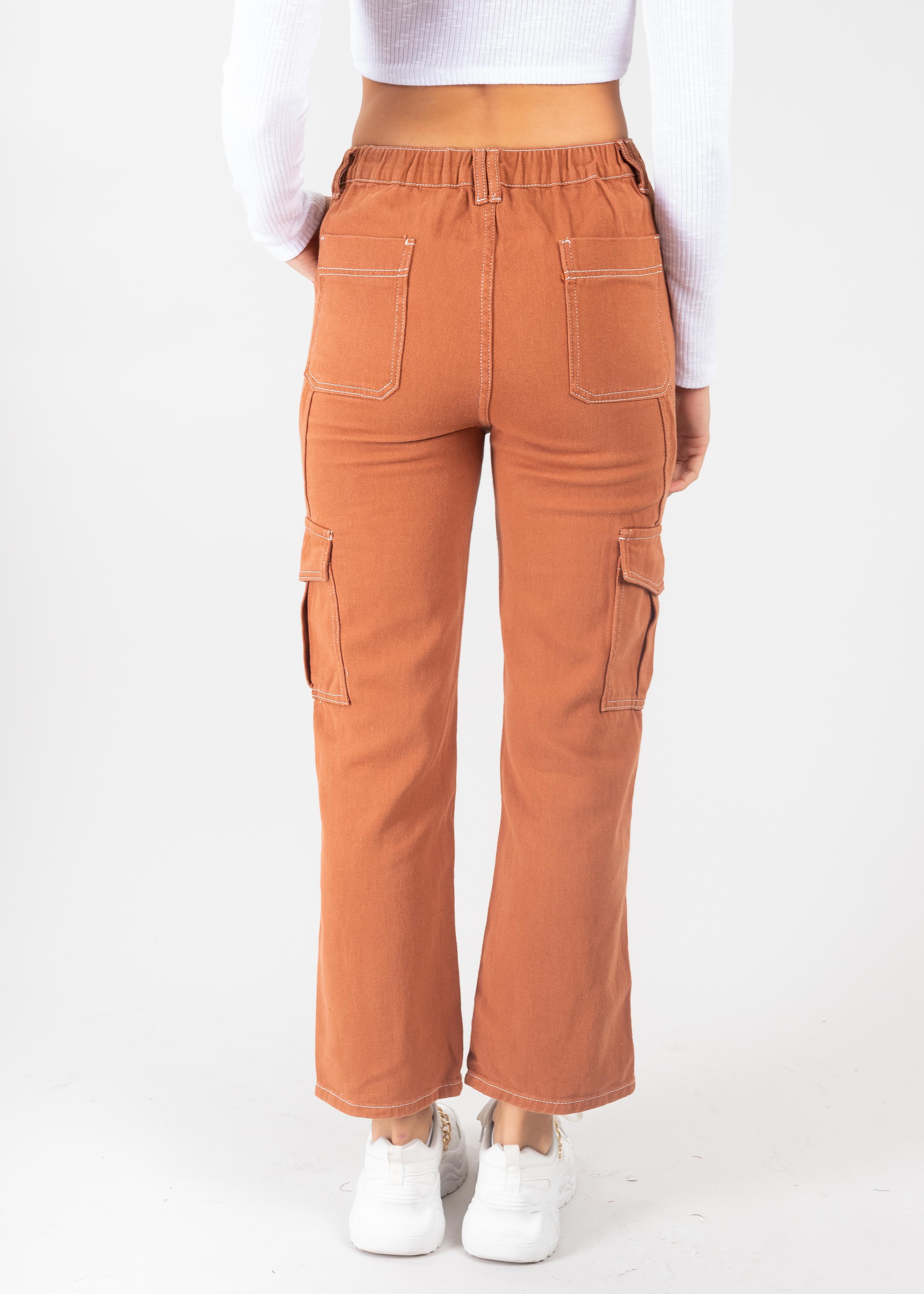Jeans Cargo Costuras CAMELLO