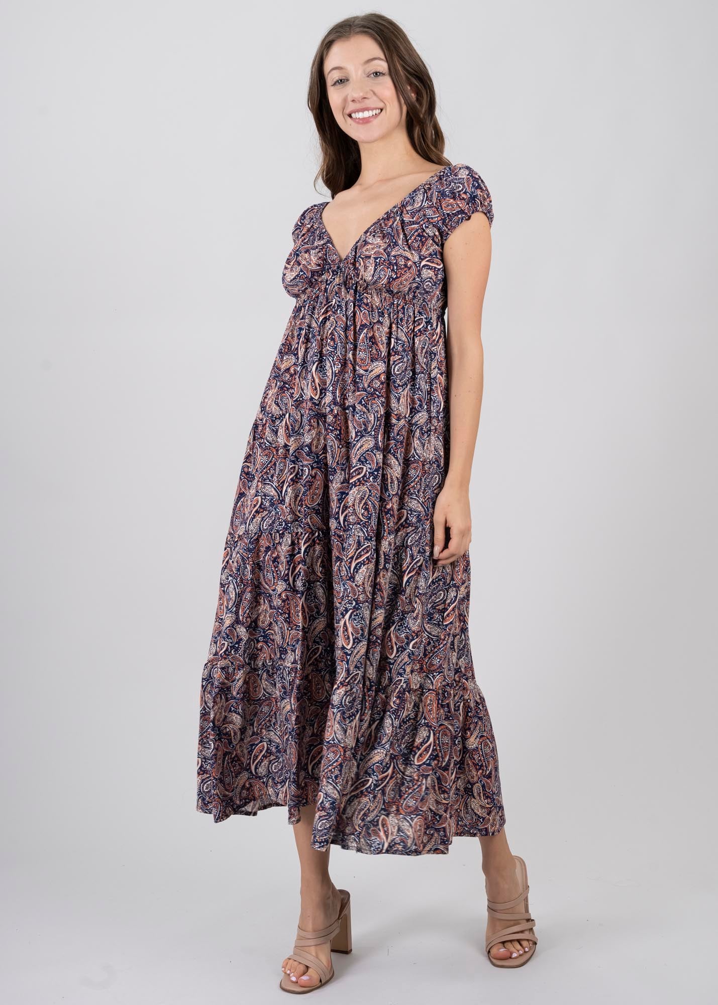Vestido maxi amplio estampado MARINO COMBO