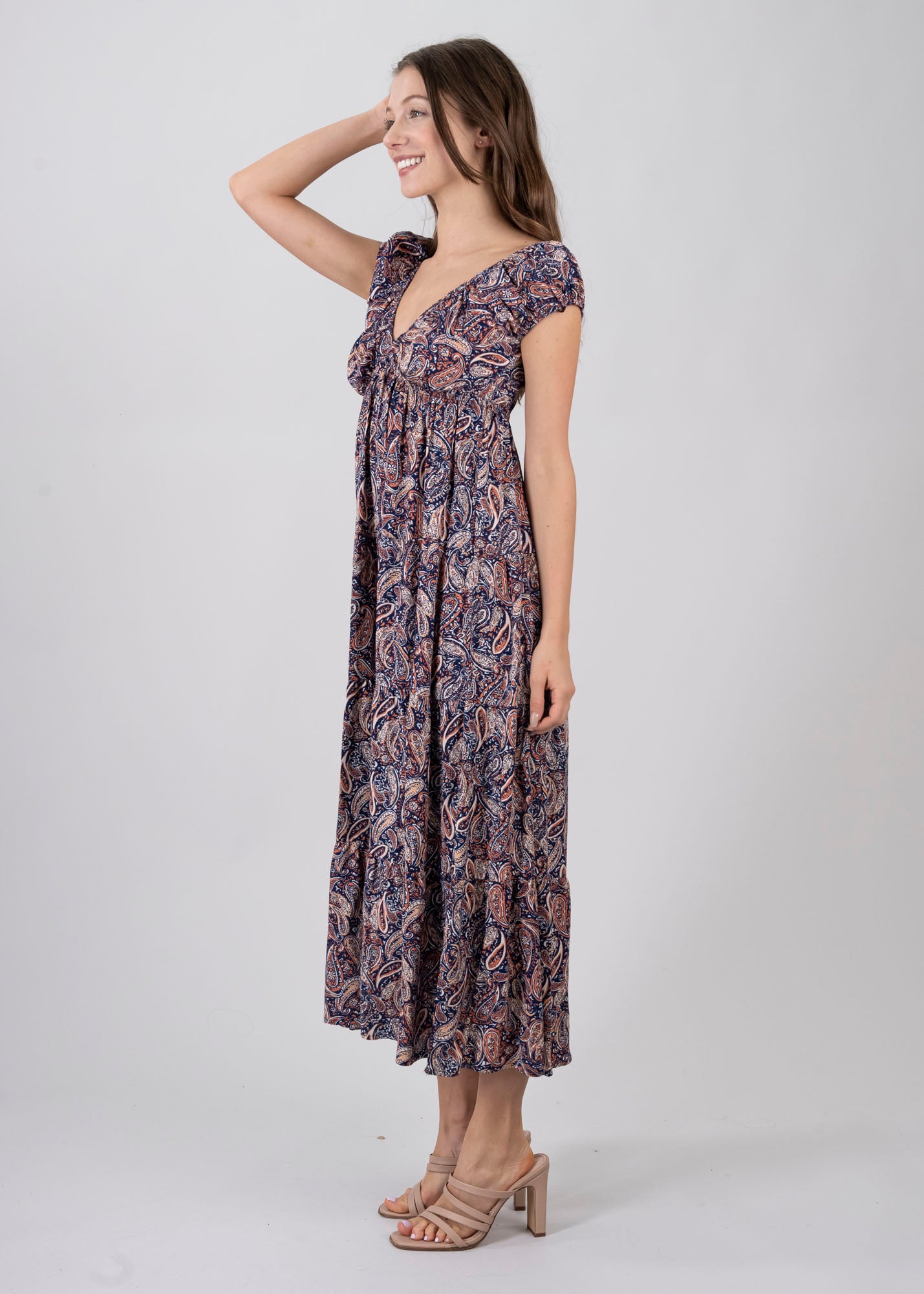 Vestido maxi amplio estampado MARINO COMBO