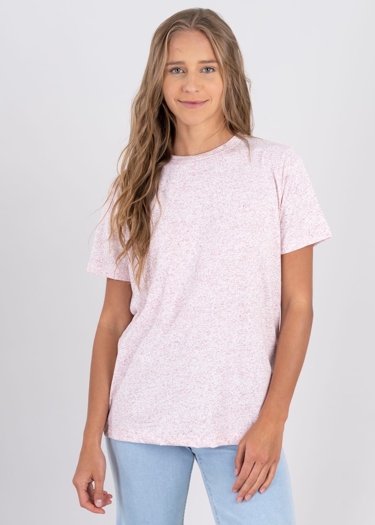 Playera manga corta jaspeada BLANCO COMBO