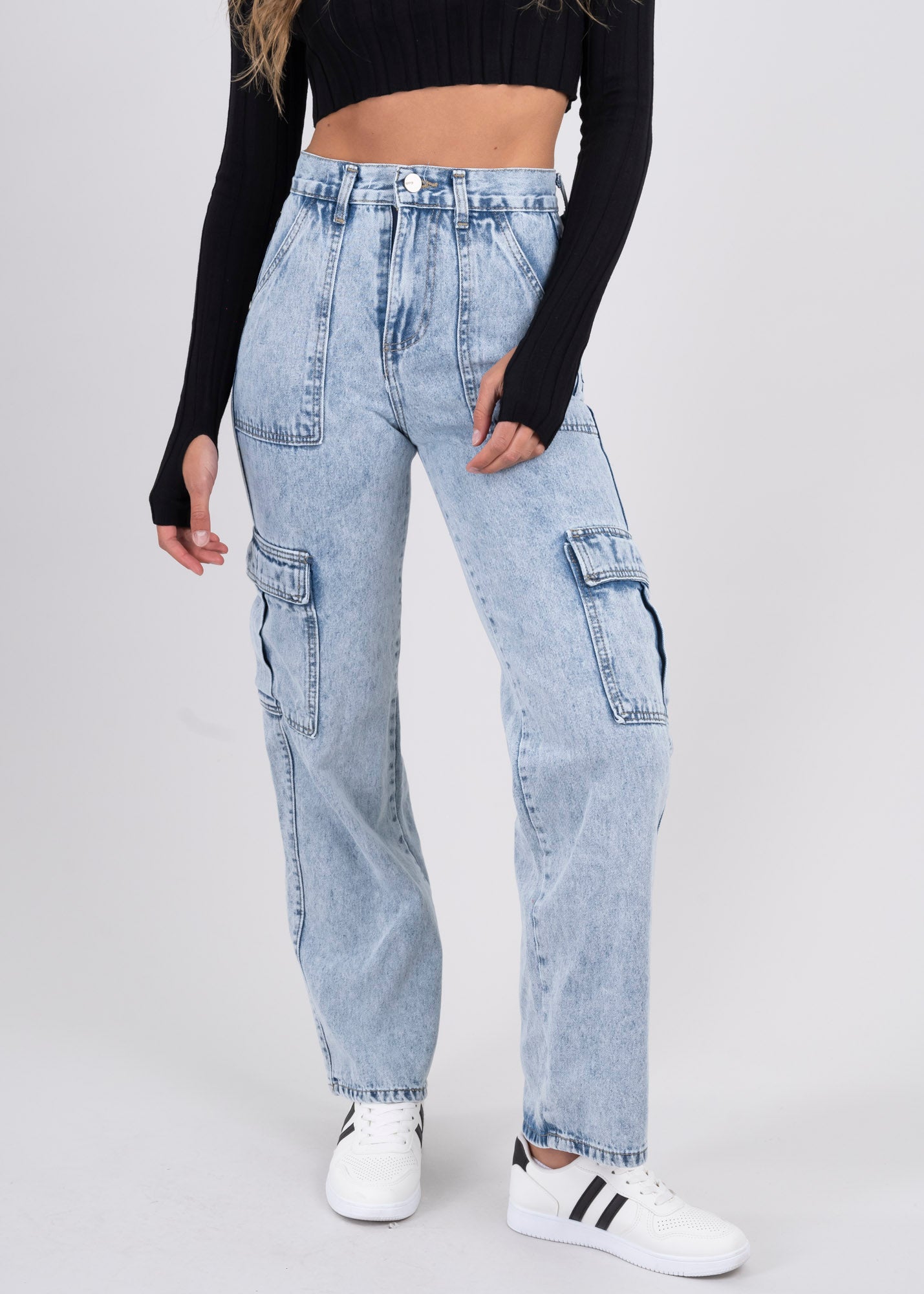 Jeans rectos bolsas cargo ACID LIGHT