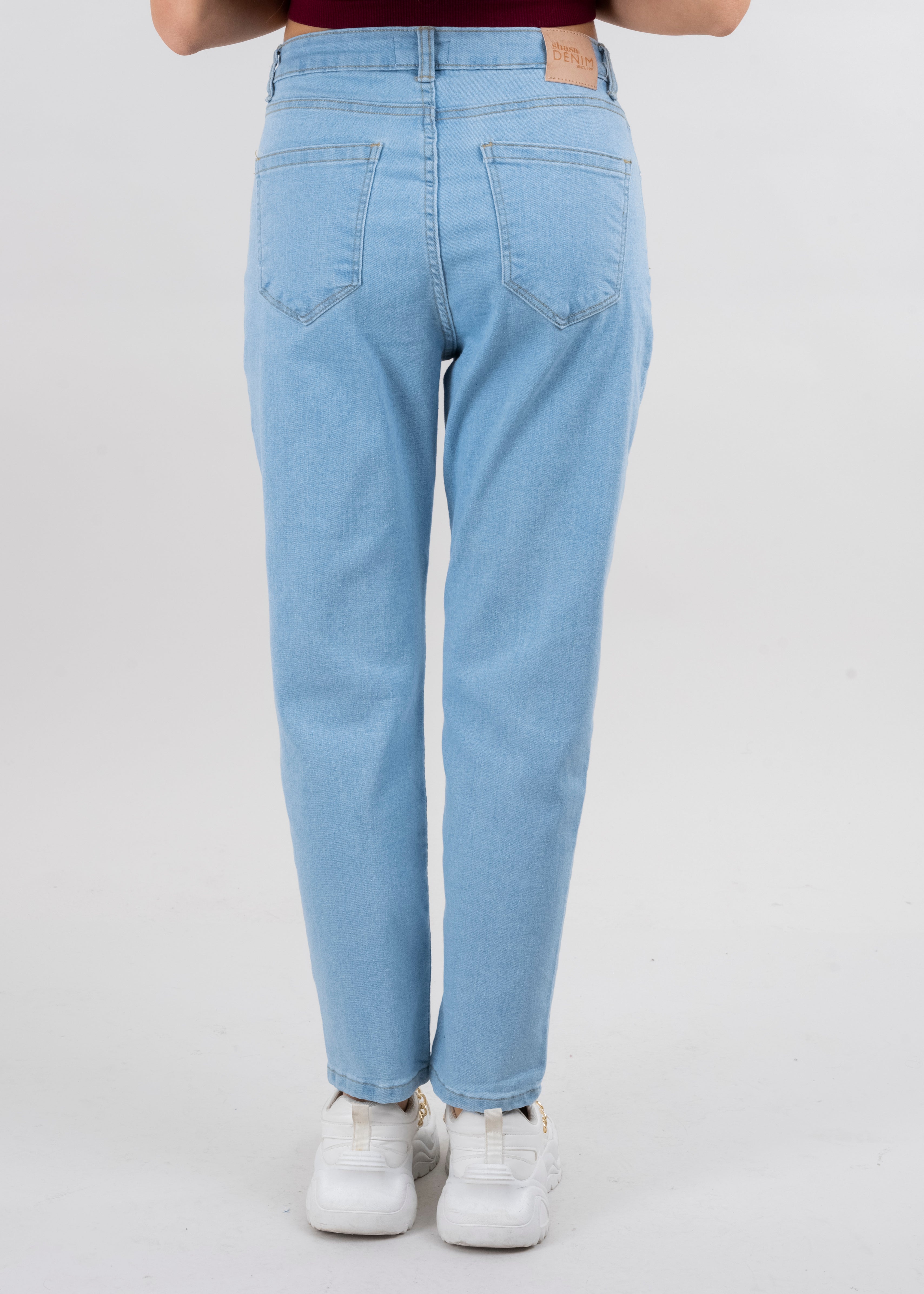 Jeans mom liso slim STONE LIGHT