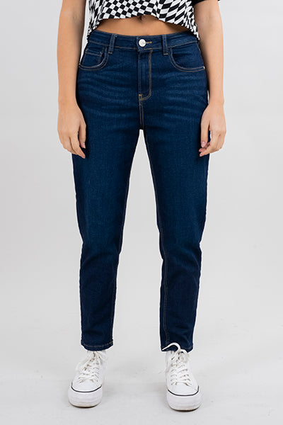 Jeans mom liso slim STONE