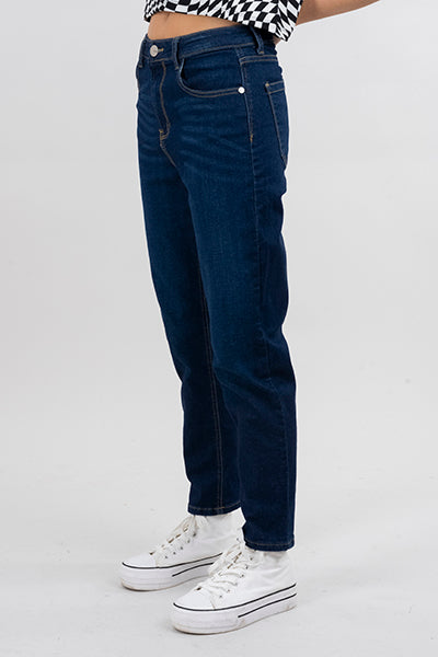 Jeans mom liso slim STONE