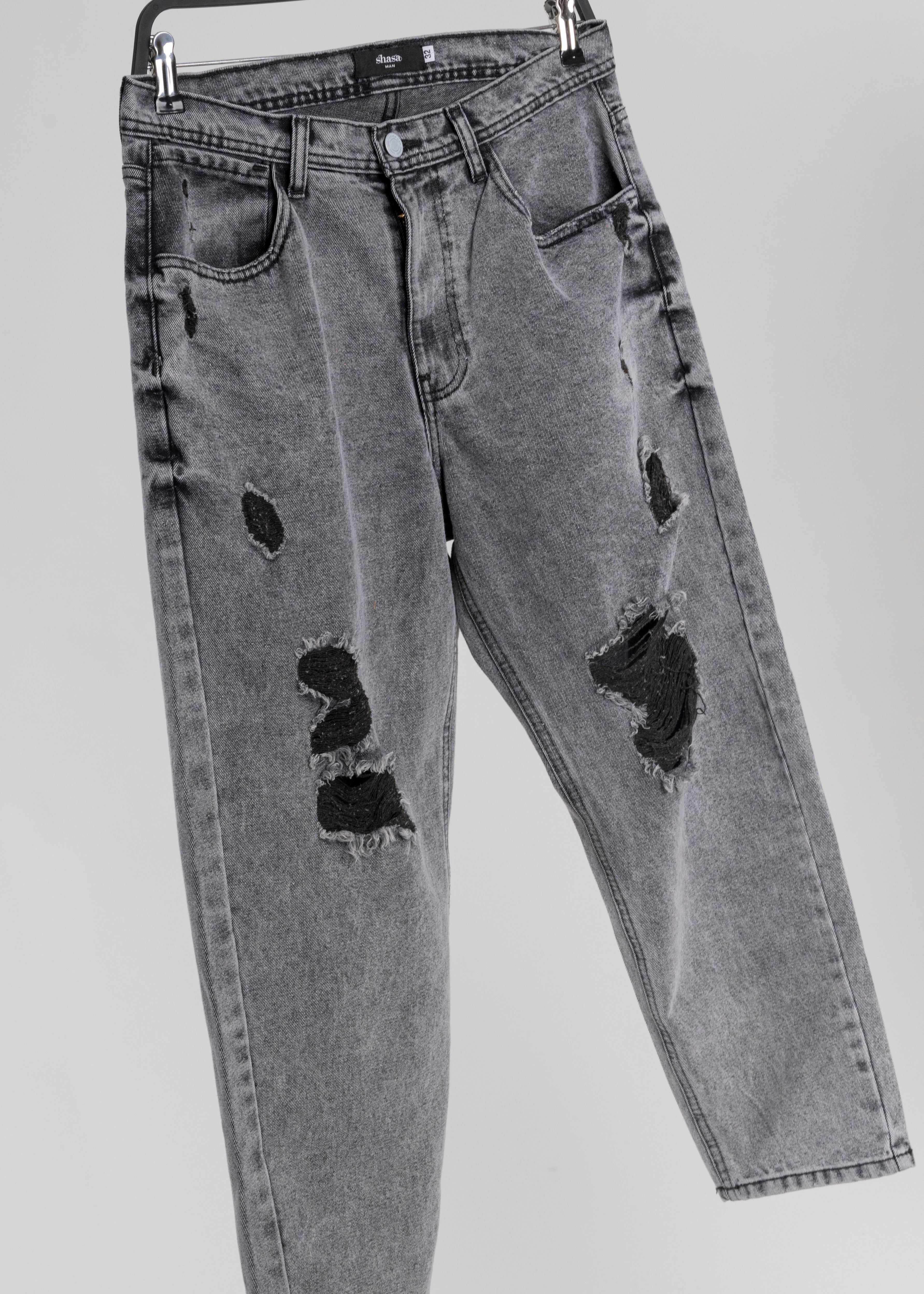Jeans Baggy Destrucciones GRIS CLARO