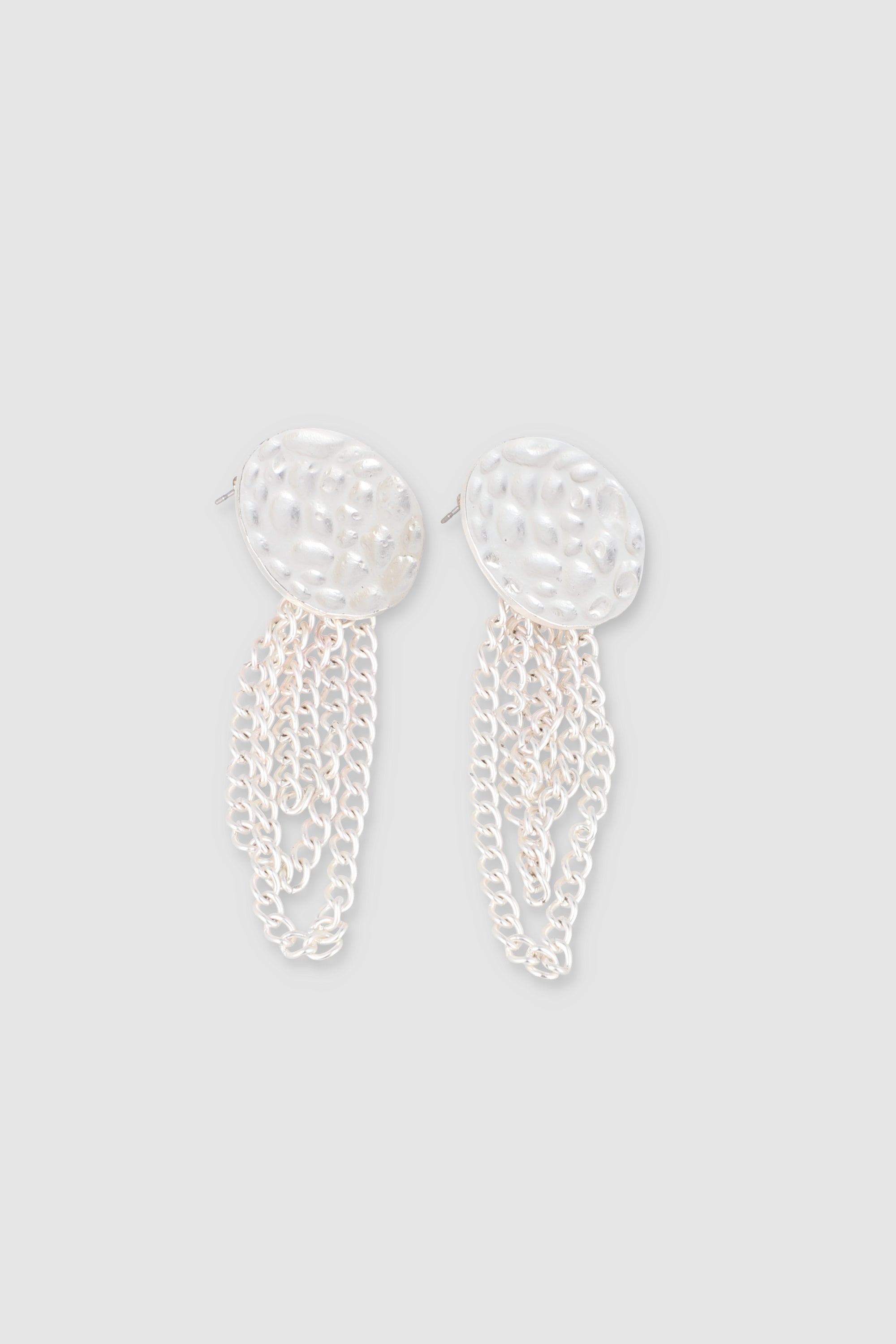 Aretes circulo cadenas PLATA