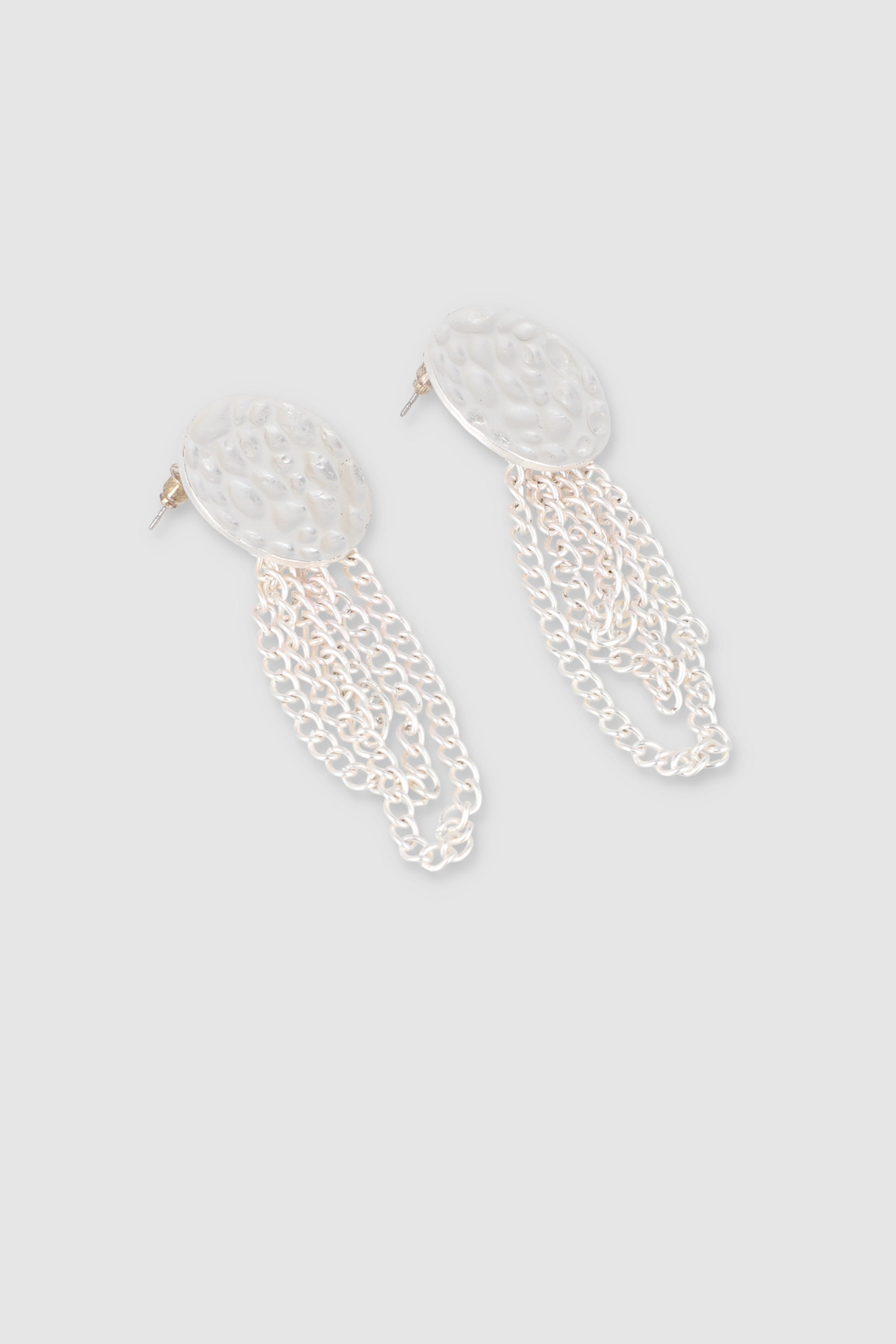 Aretes circulo cadenas PLATA